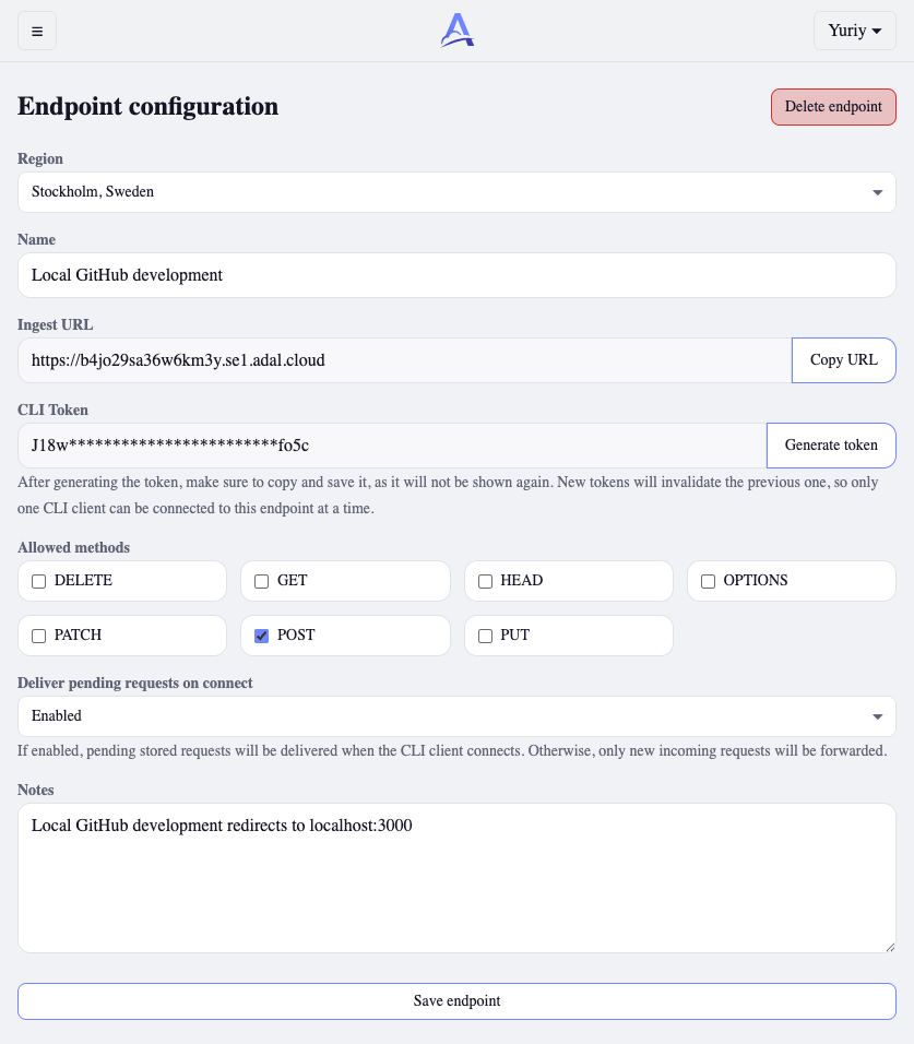 Adal - Endpoint creation